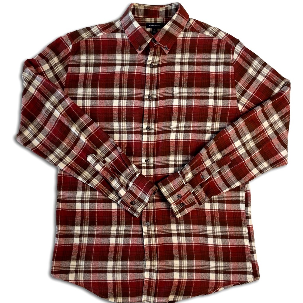 Croft & Barrow Men’s Red Brown Cream and White Flannel